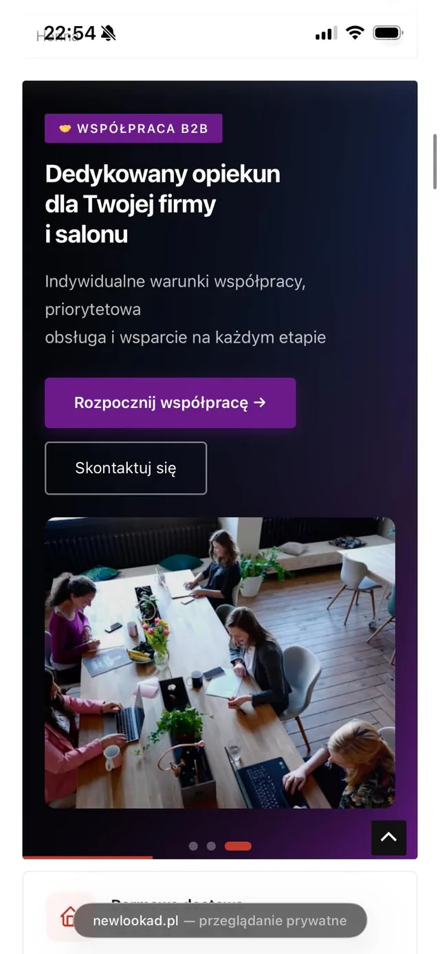 New Look A&D na telefonie - baner współpracy B2B z dedykowanym opiekunem