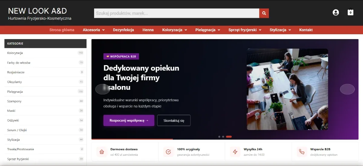 New Look A&D - strona po redesignie